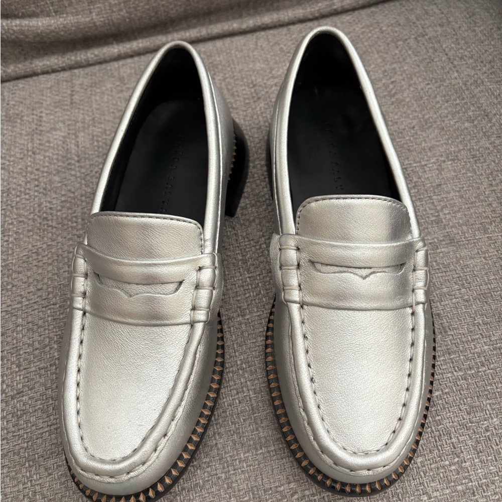 Freda Salvador Elba Silver Loafers